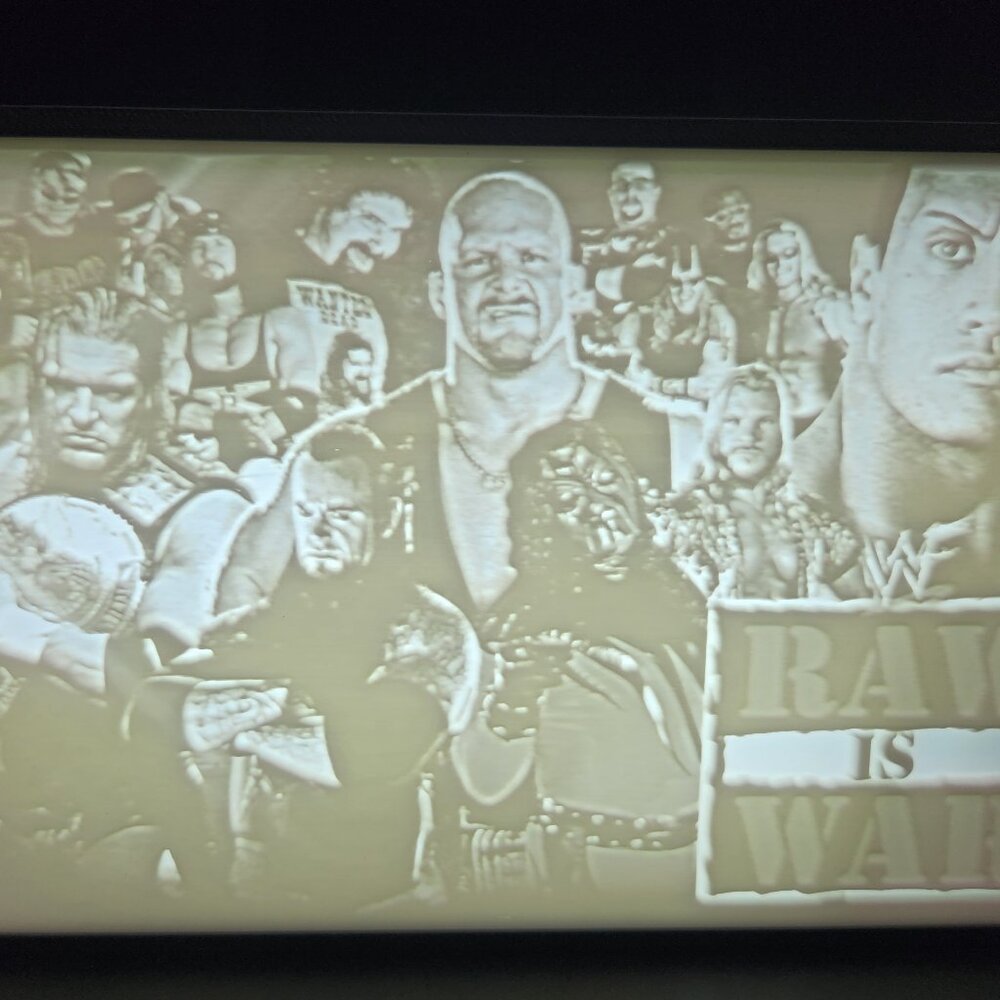 The Rock Stone Cold Kane Undertaker Triple H WWF WWE Lithopane Box 7x4.5x2 inch